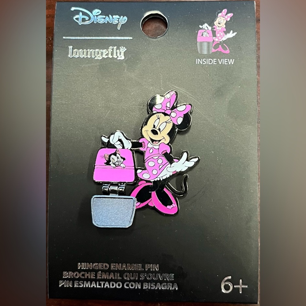 Disney Loungefly Minnie Mouse Enamel Pin Hinged Purse Opens Figaro Brand New